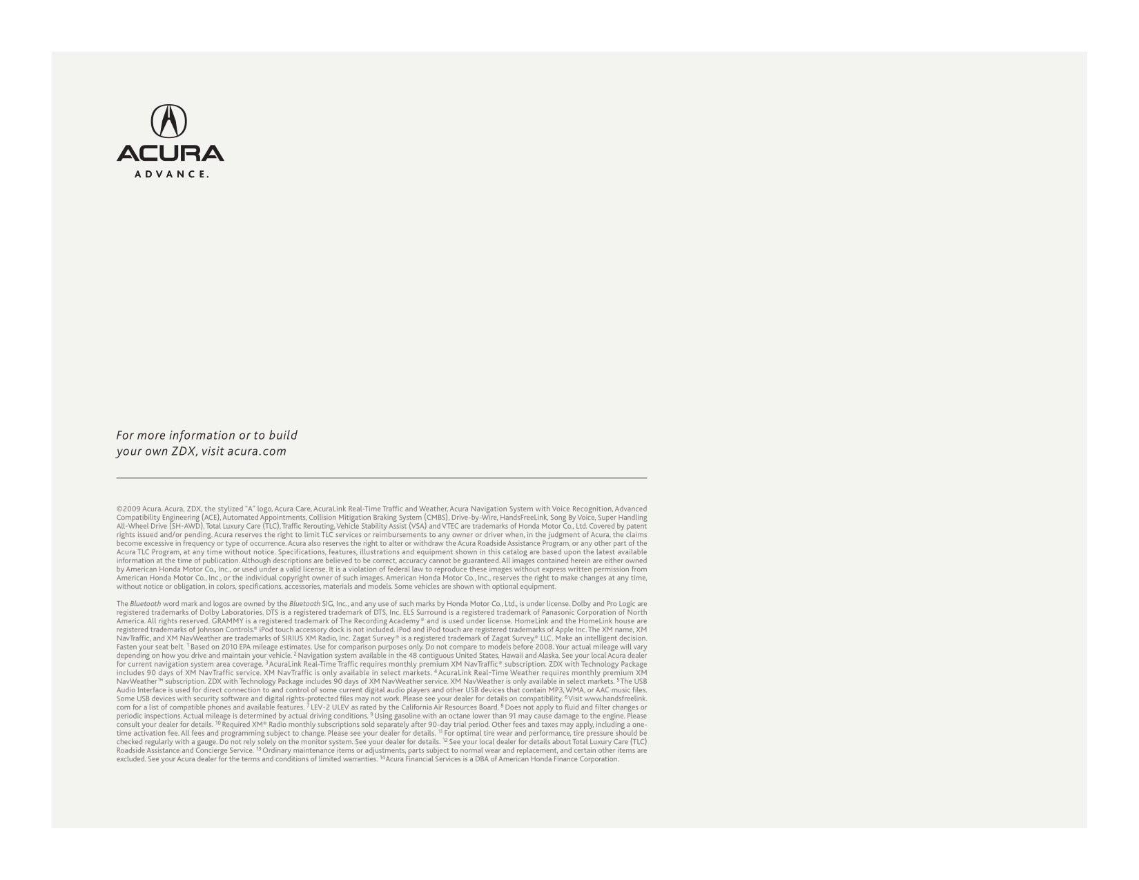 2010 Acura ZDX Brochure Page 4